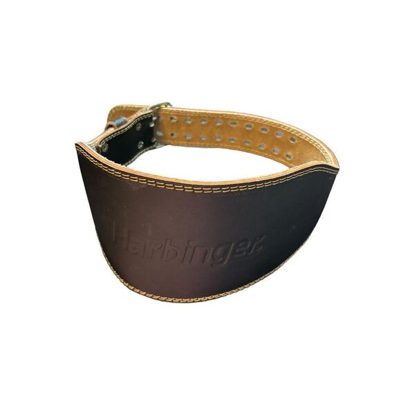 Harbinger Weightlifting Belt M Leather & Suede Black Adjustable Support for Stre - Picture 7 of 8